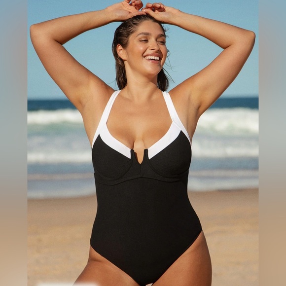 Berlook Black and White Women's Swimsuit Sz 1X/16 nwt , 013 - Picture 2 of 8